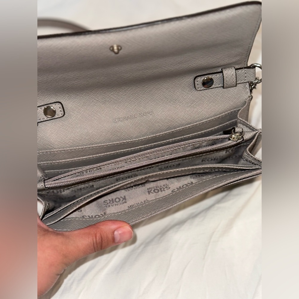 Michael Kors Grey Studded Crossbody Bag - Picture 3 of 3